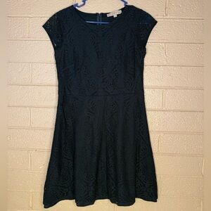 LOFT dark green Lace Mini Dress